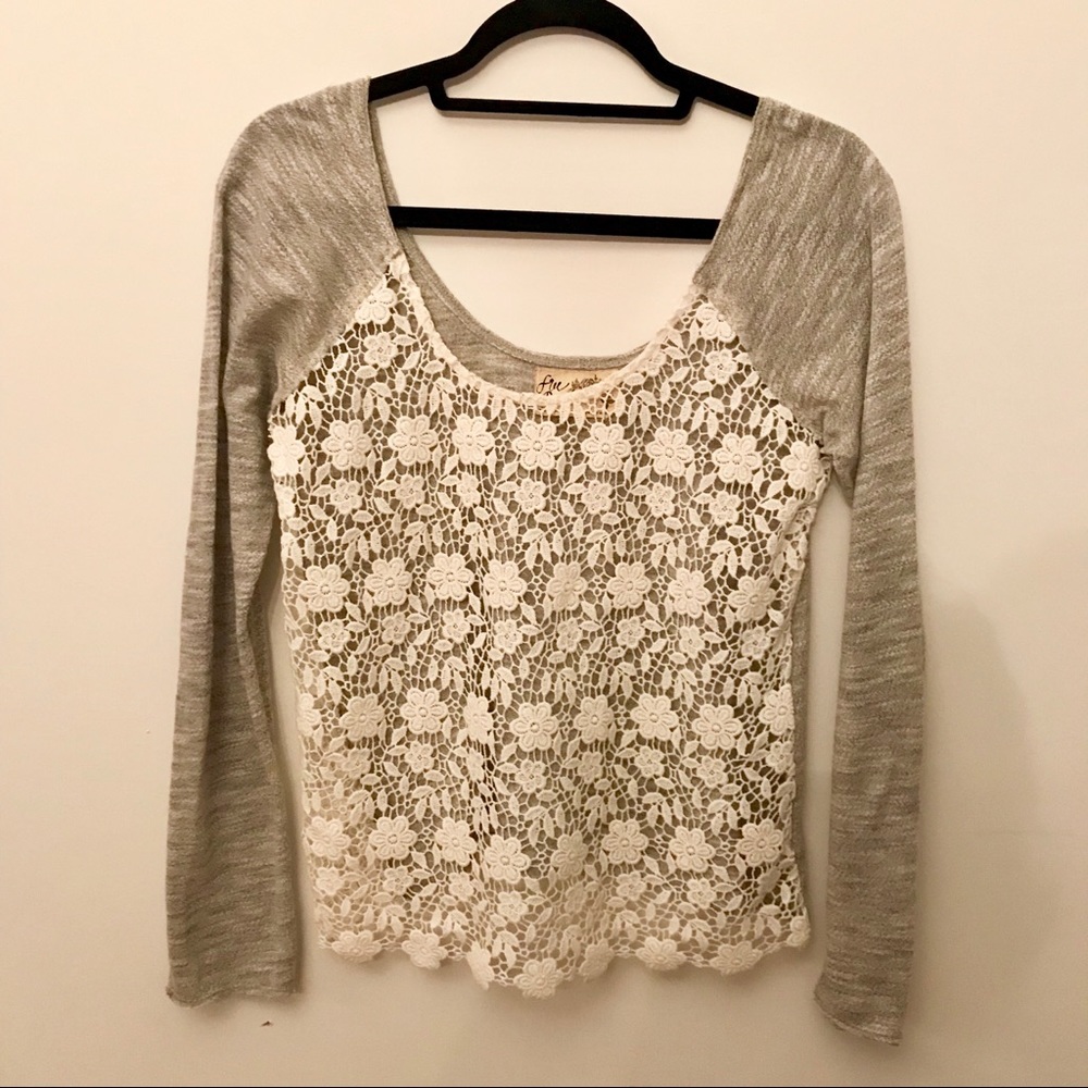 Brand New Floral Lace Free People Sweater